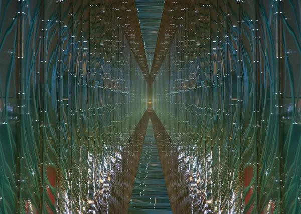 Футуристический стеклянный туннель — стоковое фото
