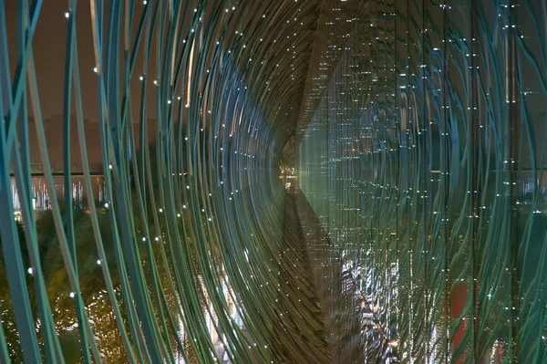 Futuristic glass tunnel — Stock Photo, Image