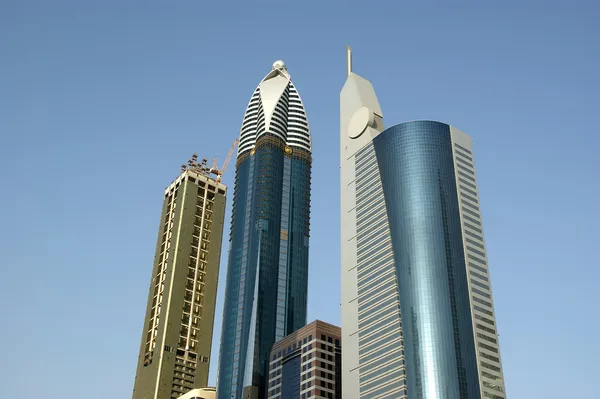 Nowoczesne wieżowce, sheikh zayed road, dubai — Zdjęcie stockowe