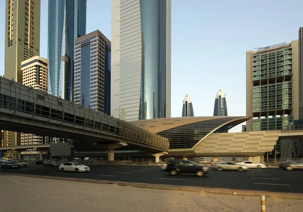 Rascacielos modernos, camino Sheikh zayed, Dubai — Foto de Stock