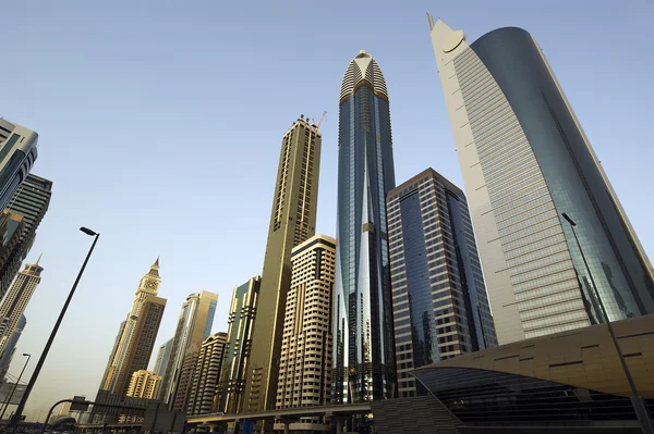 Moderní mrakodrapy, sheikh zayed road, dubai — Stock fotografie