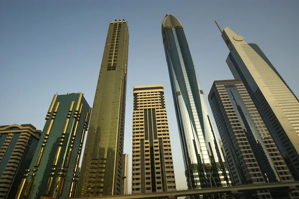 Moderní mrakodrapy, sheikh zayed road, dubai — Stock fotografie