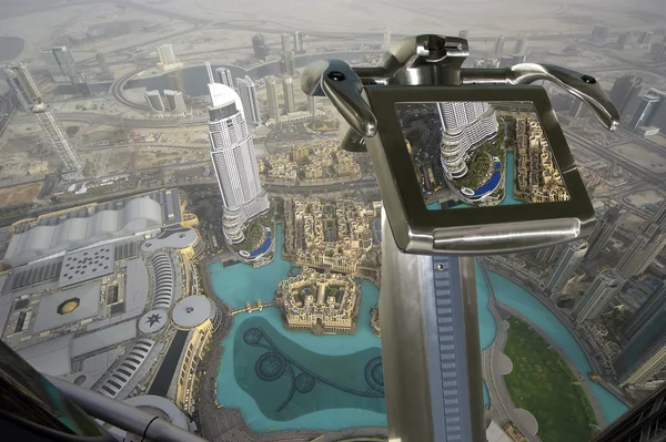 Dubai, Emirati Arabi. Vista aerea dall'altezza del Burj Khalifa — Foto Stock