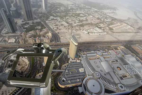 Dubai, EAU. Vista aérea da altura do Burj Khalifa — Fotografia de Stock