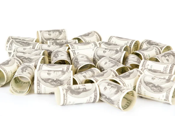 Hundred dollar bills money pile — Stock Photo, Image
