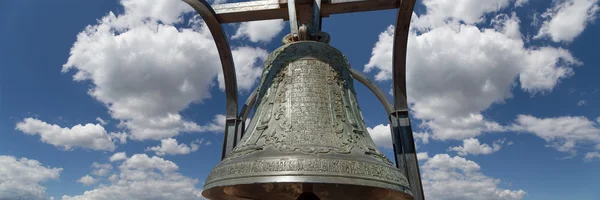 Orthodox bells closeup against the sky with clouds — Stock Photo, Image