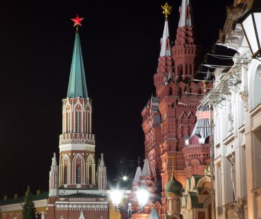 Moskova kremlin tarafından gece, Rusya Federasyonu