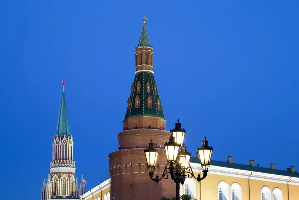 Moskevský Kreml v noci, Rusko — Stock fotografie
