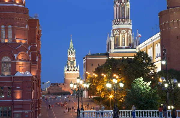 Moscovo Kremlin à noite, Rússia — Fotografia de Stock