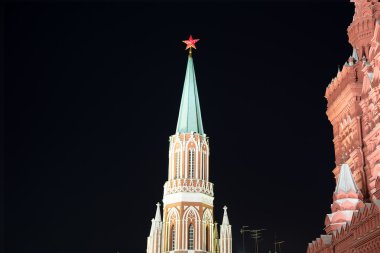 Moskova kremlin tarafından gece, Rusya Federasyonu