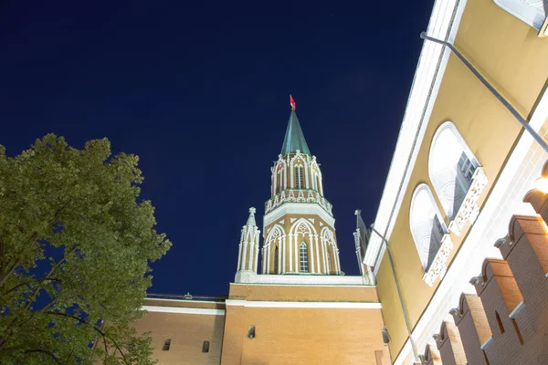 Moskiewski Kreml przez noc, Federacja Rosyjska — Zdjęcie stockowe