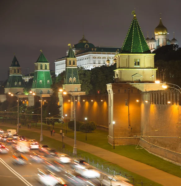 Kremlin, Rusya, Moskova 'nın gece manzarası — Stok fotoğraf