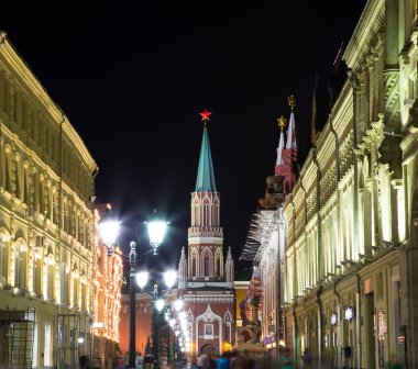 Moskova kremlin tarafından gece, Rusya Federasyonu