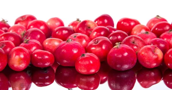Bodegón con pequeñas manzanas rojas frescas —  Fotos de Stock