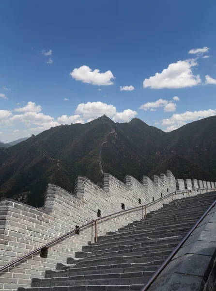 View of one of the most scenic sections of the Great Wall of China, north of Beijing — Stock Photo, Image