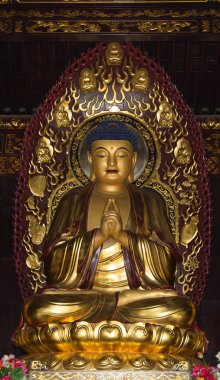 Budist tapınağı. heykeli altın Buda--Güney xian (sian, xi'an), shaanxi Eyaleti, Çin