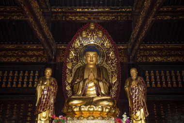 Budist tapınağı. heykeli altın Buda--Güney xian (sian, xi'an), shaanxi Eyaleti, Çin