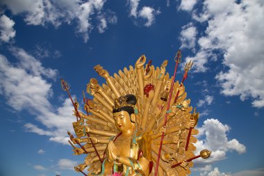Budist tapınağı. heykeli altın Buda--Güney xian (sian, xi'an), shaanxi Eyaleti, Çin