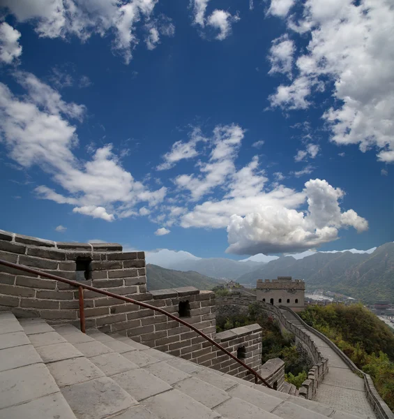 View of one of the most scenic sections of the Great Wall of China, north of Beijing — Stock Photo, Image