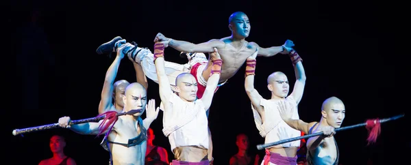 Akční drama "legend of kungfu", nejvíce vzrušující kungfu ukazují svět, "červená divadlo", Peking, Čína — Stock fotografie