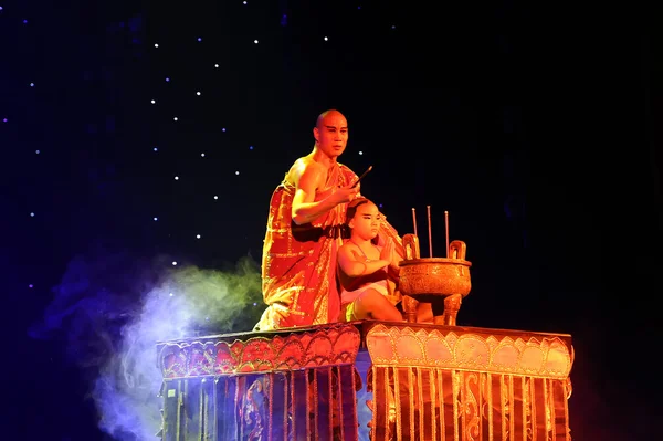 Dramă de acțiune "Legenda Kungfu", cel mai interesant spectacol kungfu din lume, "Teatrul Roșu", Beijing, China — Fotografie, imagine de stoc