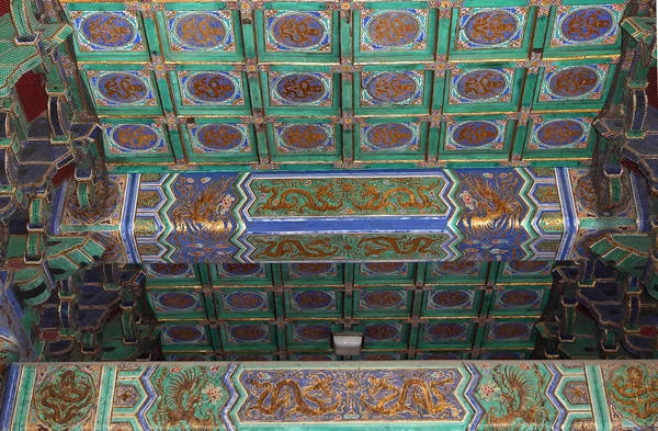 Temple of Heaven (Altar of Heaven)-- Inside the Hall of Prayer for Good Harvests, Beijing, China — Stock Photo, Image