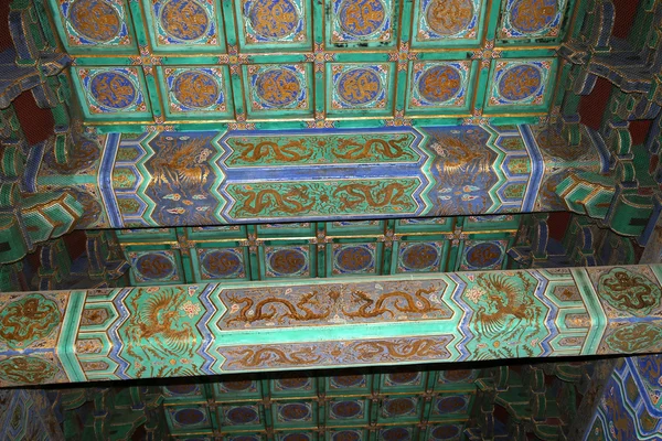 Temple of Heaven (Altar of Heaven)-- Inside the Hall of Prayer for Good Harvests, Beijing, China — Stock Photo, Image