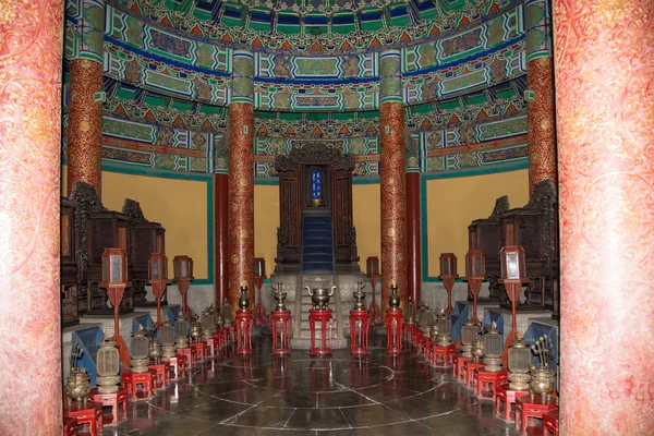 Temple of Heaven (Altar of Heaven)-- Inside the Hall of Prayer for Good Harvests, Beijing, China — Stock Photo, Image