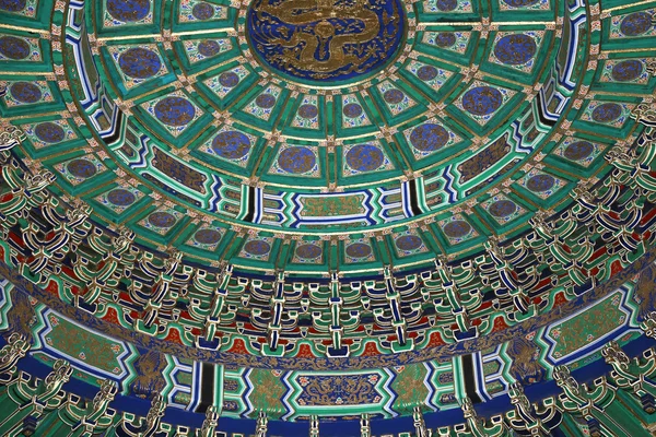 Temple of Heaven (Altar of Heaven)-- Inside the Hall of Prayer for Good Harvests, Beijing, China — Stock Photo, Image