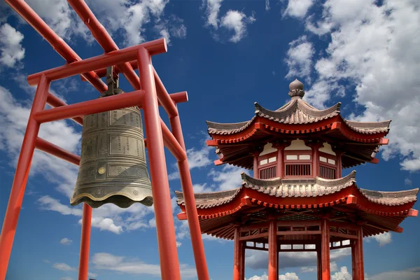 Területén óriás vadliba pagoda vagy a big vadliba pagoda a buddhista pagoda található déli xian (sian, xi'an), shaanxi tartomány, Kína — Stock Fotó