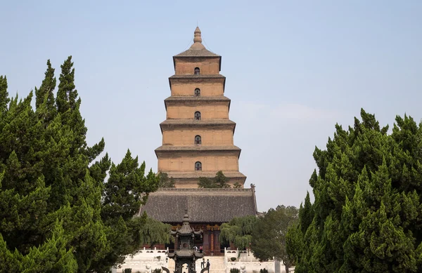 Pagoda dzikich gęsi lub big wild goose pagoda, Buddyjski pagoda położony jest w południowej xian (sian, xi'an), prowincji shaanxi, w Chinach — Zdjęcie stockowe