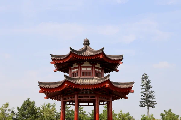 Sur le territoire Pagode de l'Oie sauvage géante ou Big Wild Goose Pagoda, est une pagode bouddhiste située dans le sud de Xian (Sian, Xi'an), province du Shaanxi, Chine — Photo