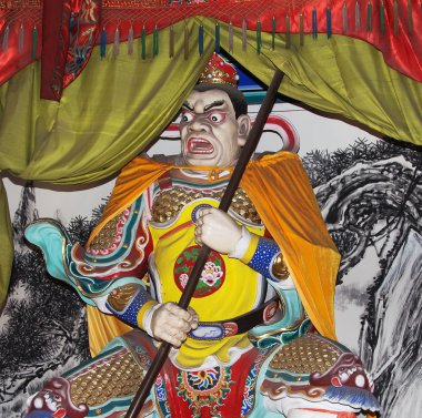 dharmapala (dharma koruyucusu), Pekin, Çin Budist tapınağı.