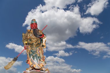 dharmapala (dharma koruyucusu), Pekin, Çin Budist tapınağı.