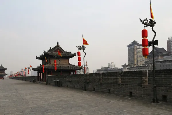 Fortificações de Xian (Sian, Xi 'an) uma antiga capital da China — Fotografia de Stock