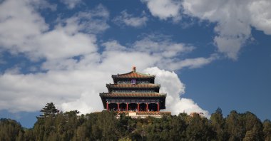 Jingshan Parkı--wanchun pavilion, beijing, Çin