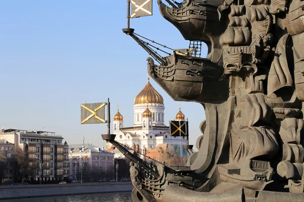 Θραύσμα μνημείο Πέτρου, η μεγάλη, Μόσχα, Ρωσία — Φωτογραφία Αρχείου