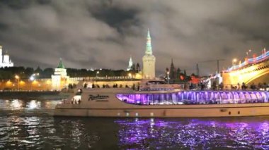 gece görüş kremlin ve Moskova Nehri, Rusya, Moskova