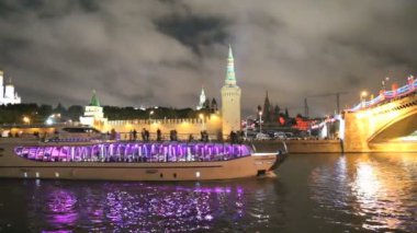 gece görüş kremlin ve Moskova Nehri, Rusya, Moskova