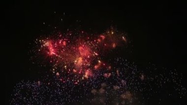 gökyüzü siyah arka plan ile çok renkli havai fişek (Selam)