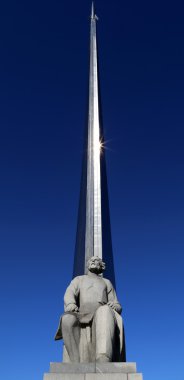 anıt alanı fatihler ve konstantin tsiolkovsky, Moskova, Rusya Uzay Bilimleri habercisi heykeli