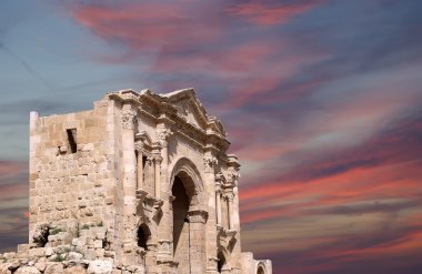 Hadrian'ın kemer: jerash, jordan--jerash 129 yılında İmparator Hadrian'ın ziyareti onuruna inşa edildi
