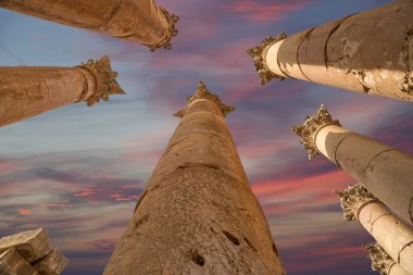 Roma sütunlarda jerash (Antik gerasa), başkenti ve en büyük jerash governorate, Ürdün Ürdün şehri