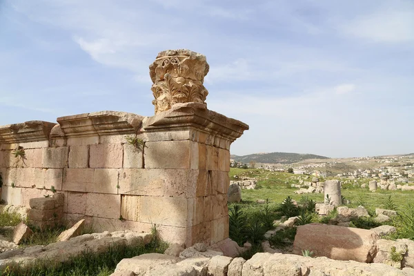 Romerske ruiner i den jordanske by Jerash (Gerasa af antikken), hovedstad og største by Jerash Governorate, Jordan - Stock-foto