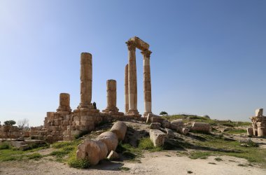 Herkül Tapınağı, Roma Korint sütunları Kalesi Hill, amman, Ürdün