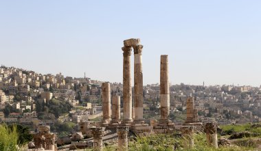 Herkül Tapınağı, Roma Korint sütunları Kalesi Hill, amman, Ürdün