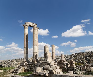 Herkül Tapınağı, Roma Korint sütunları Kalesi Hill, amman, Ürdün