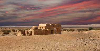 amman, Ürdün yakınındaki Quseir (Kasr) amra çöl castle. ünlü fresk 's ile dünya mirası.