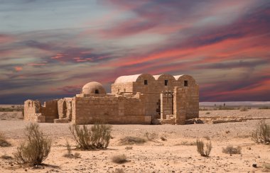 Quseir (Qasr) Amra desert castle near Amman, Jordan. World heritage with famous fresco's. clipart