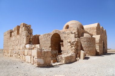 amman, Ürdün yakınındaki Quseir (Kasr) amra çöl castle. ünlü fresk 's ile dünya mirası.